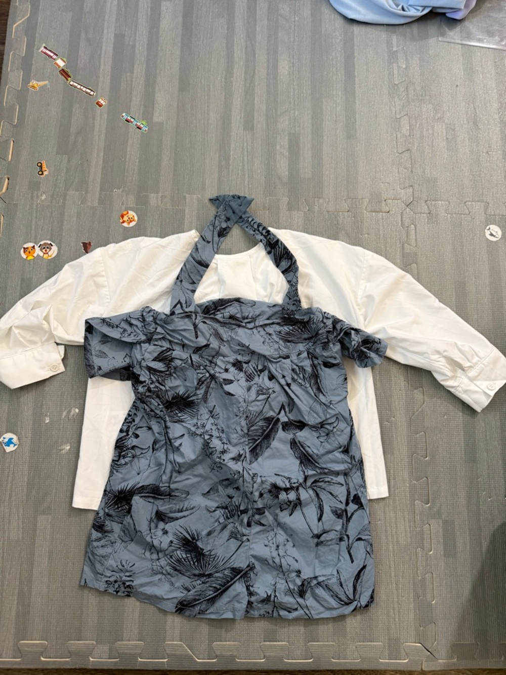 Trnka kids floral blue short and white shirt set